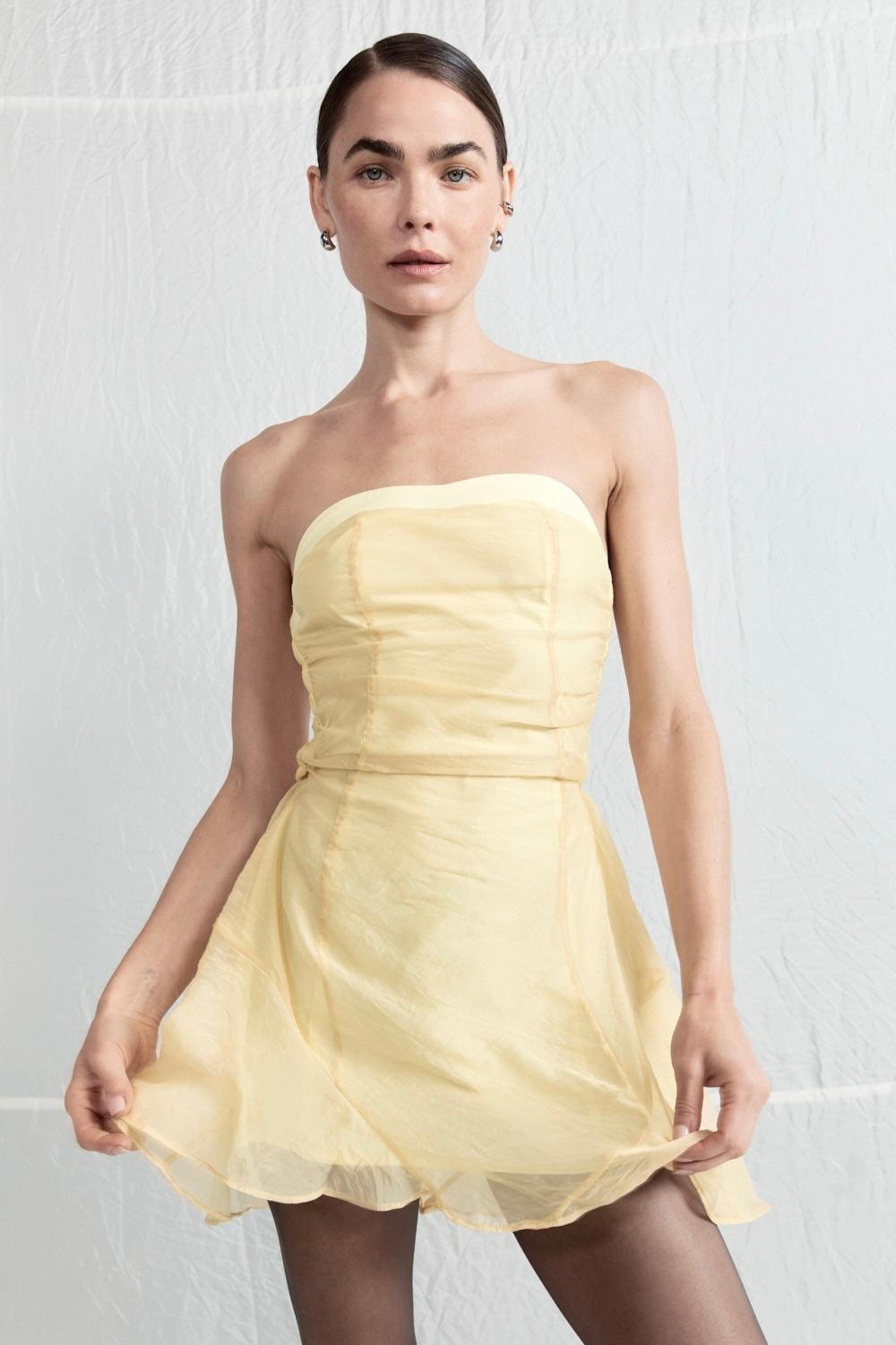 Paloma Mini Dress Lemon Product Image