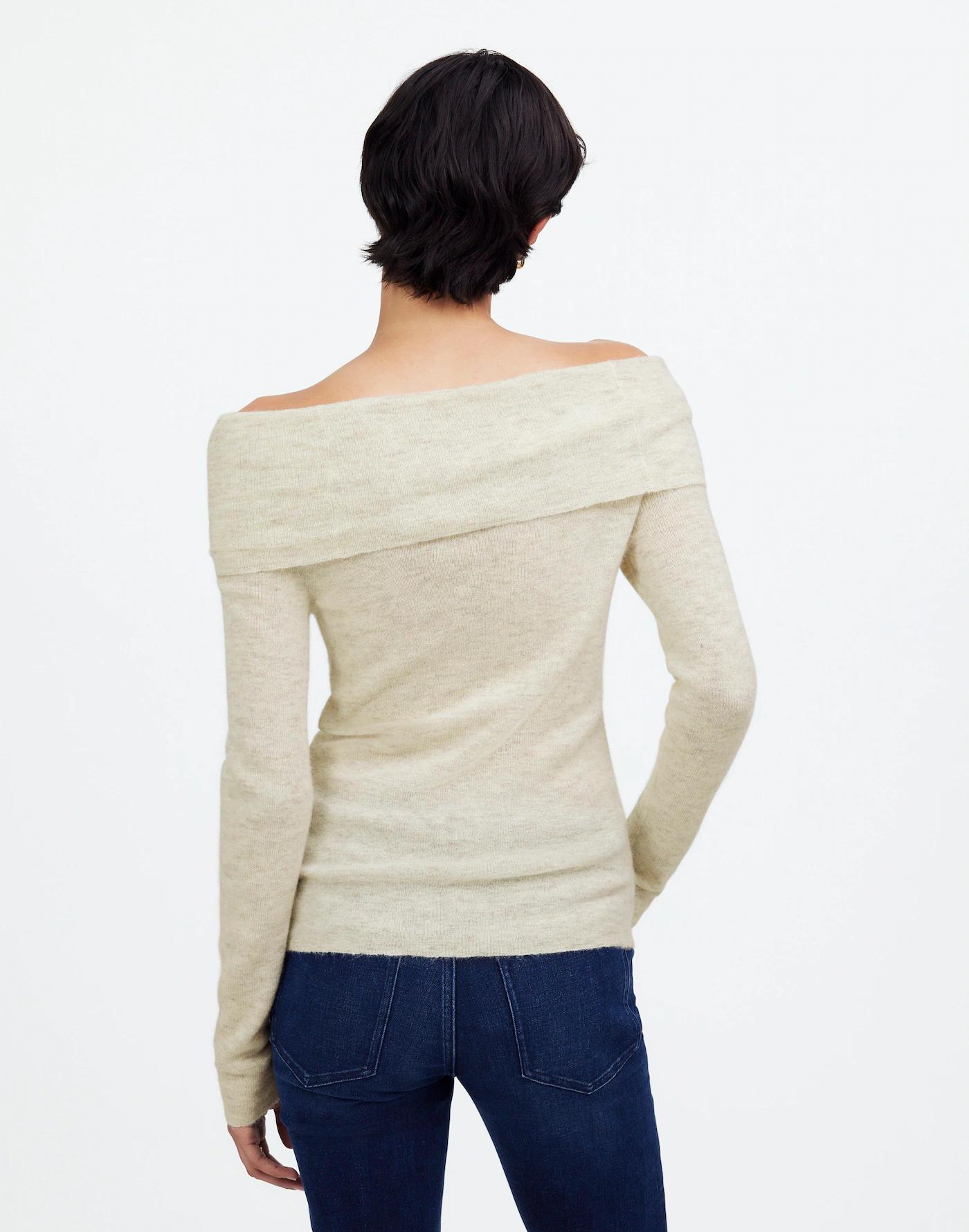Alpaca-Blend Off-Shoulder Sweater Product Image