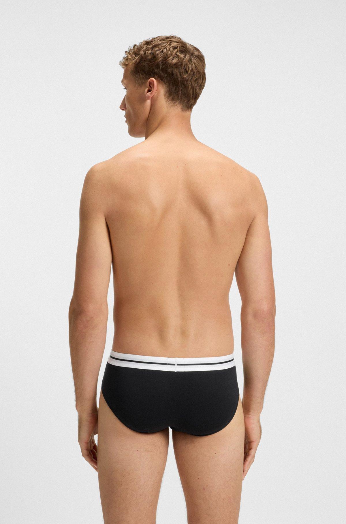 Three-pack of stretch-cotton trunks with logo waistbands Product Image