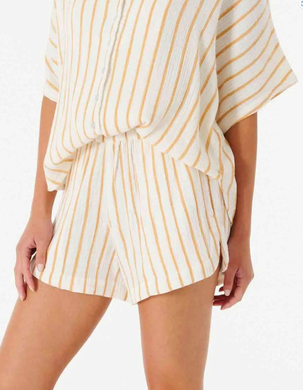 RIP CURL Premium Surf Stripe Womens Pull On Shorts - LT. GOLD Product Image