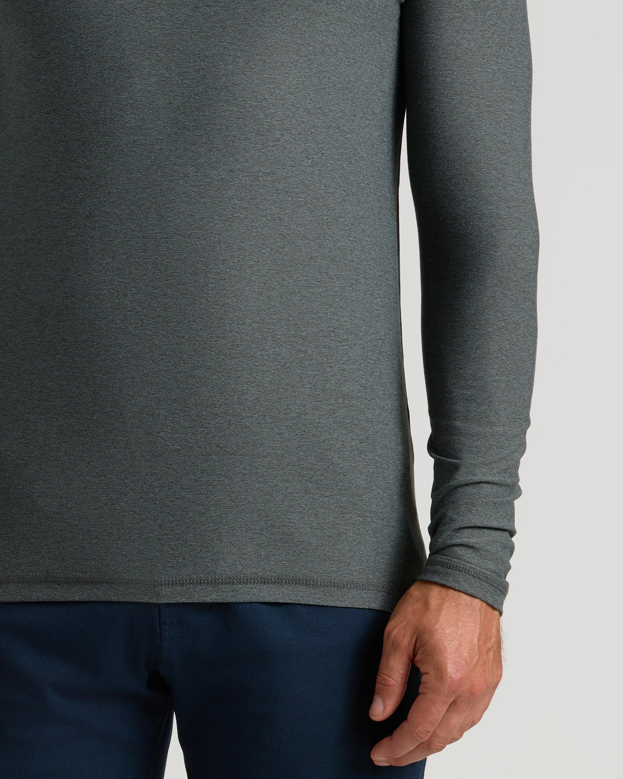 Charcoal Heather Gray Active Long Sleeve Crew T-Shirt Product Image
