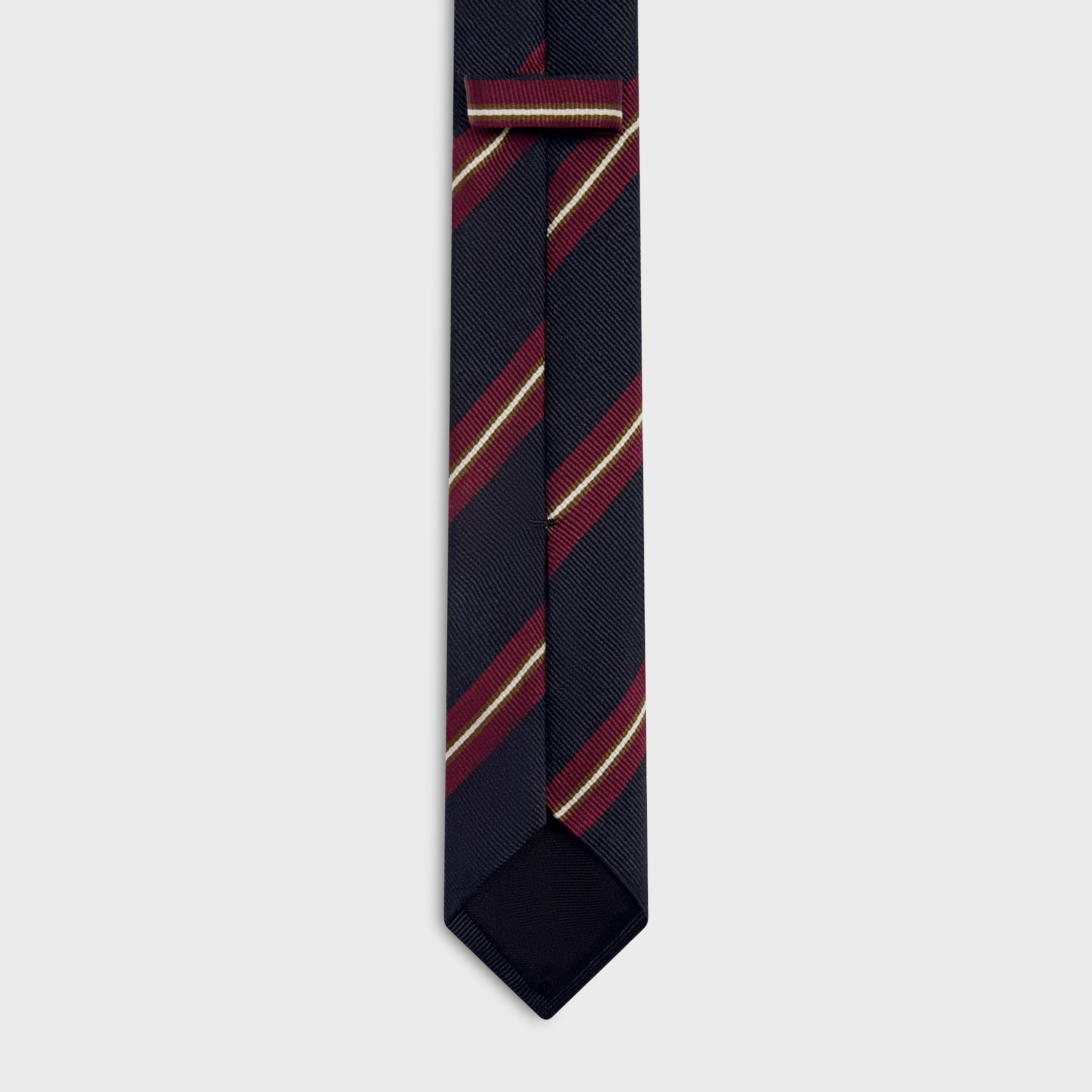 thin tie in striped silk Product Image