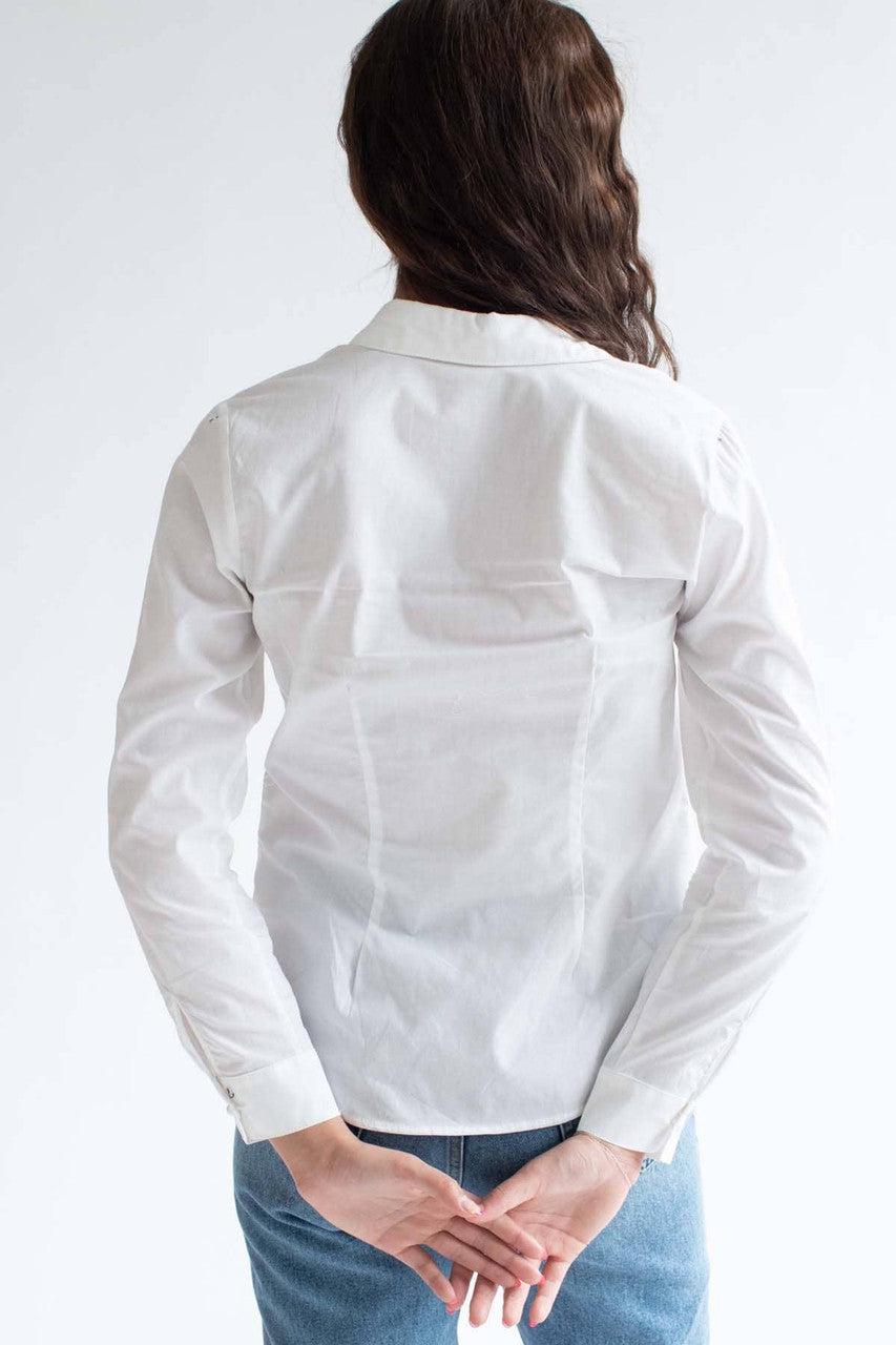 White Pearl Button Up Shirt Product Image