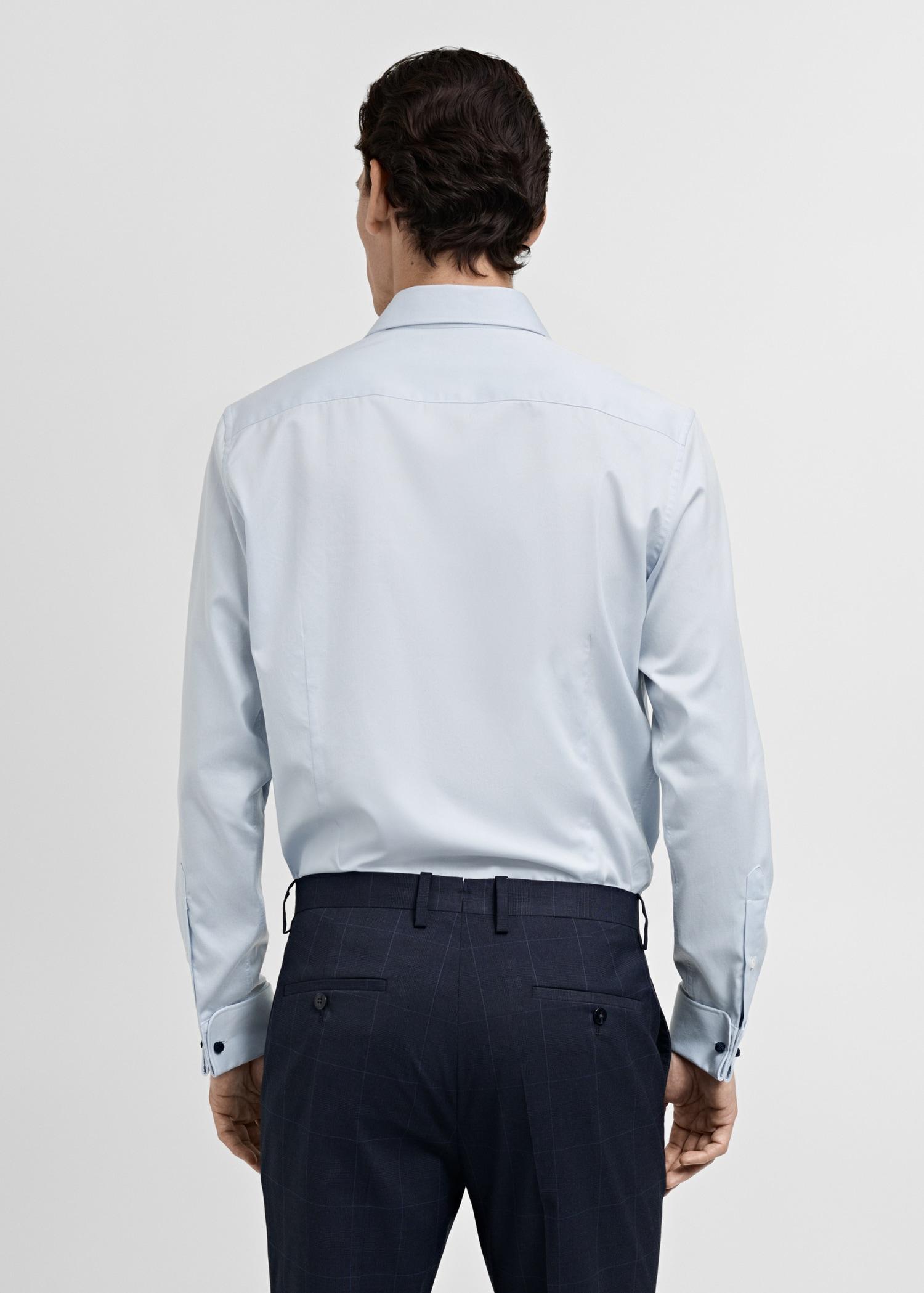 Slim-fit twill fabric suit with shirt cufflinks - Men | MANGO USA Product Image