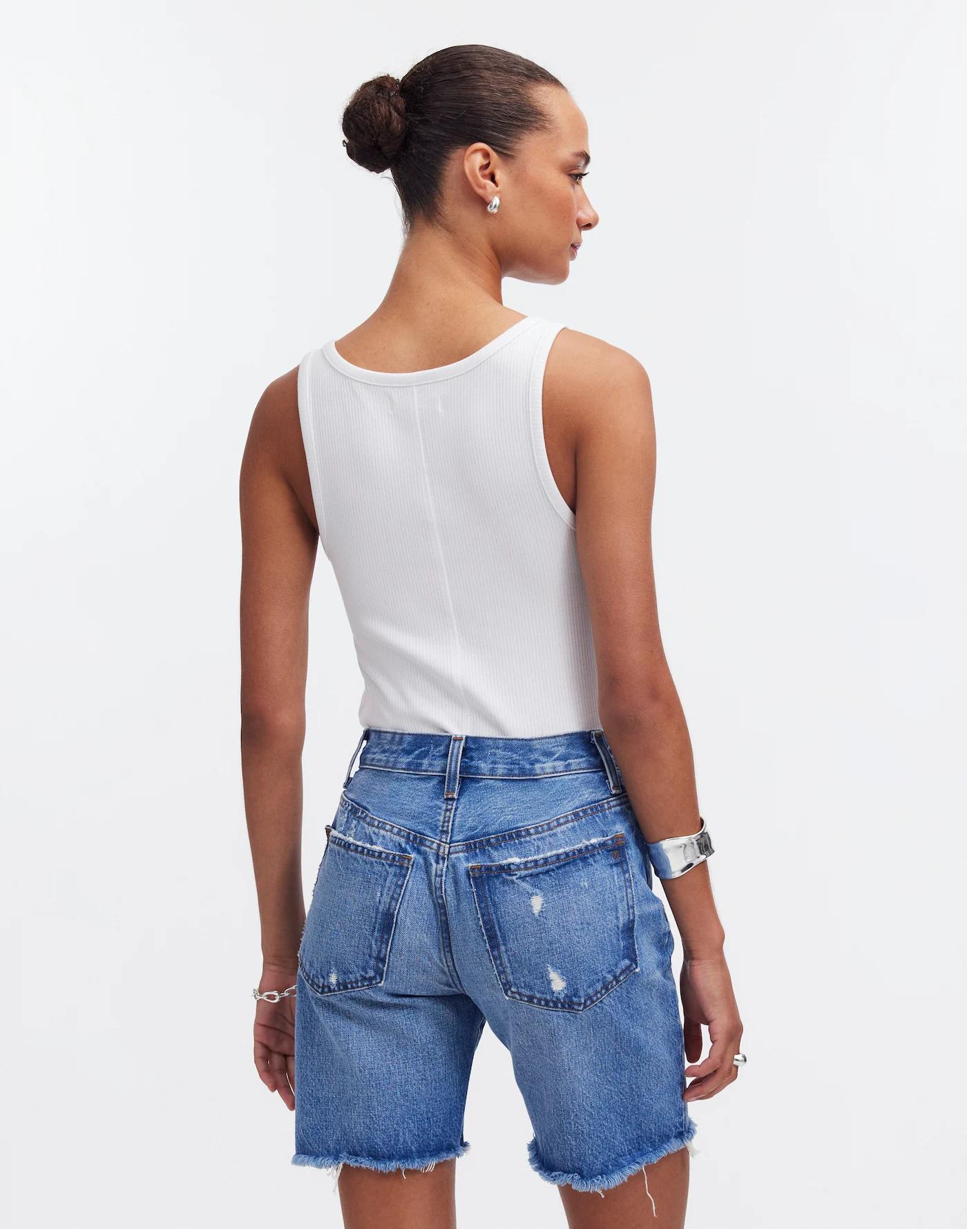 Long Denim Shorts in Pedersen Wash Product Image