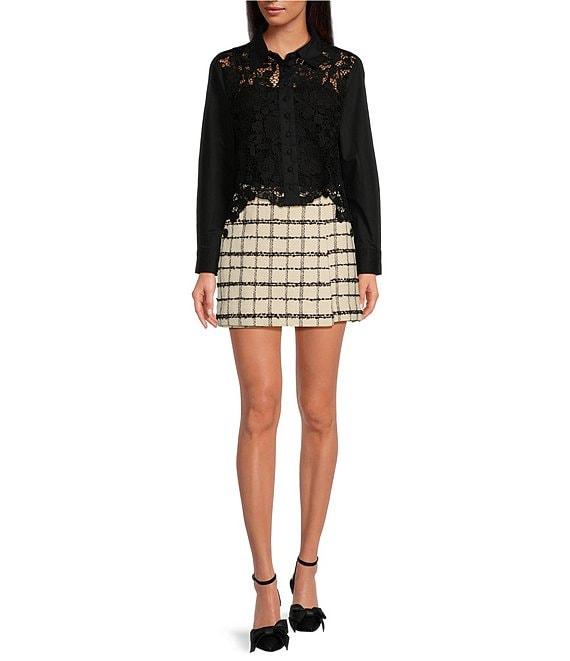 Mestiza New York Coordinating Teresa Tweed Faux Wrap Pocketed Mini Skirt Product Image