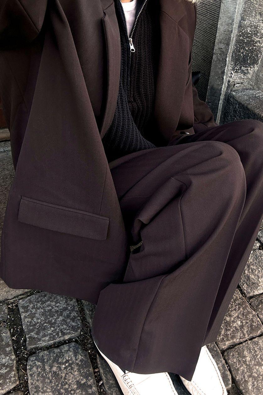 Wide Low Waist Suit Pants Product Image