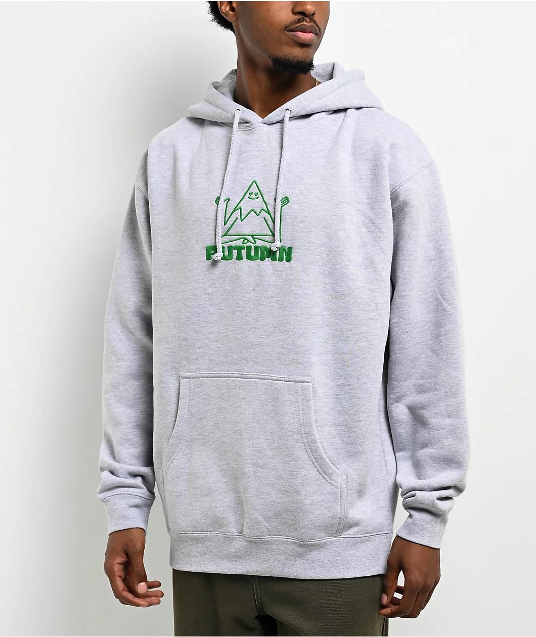 Autumn Mindful Mountain Grey Hoodie Product Image