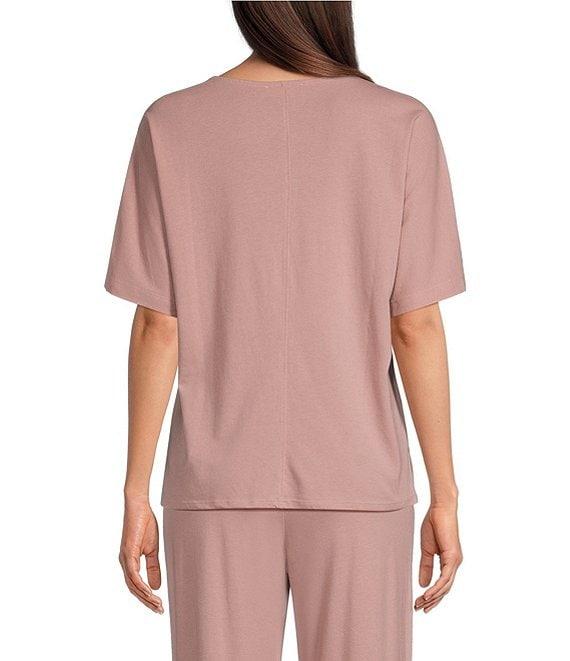 N by Natori Knit Short Sleeve Scoop Neck Lounge Top Product Image