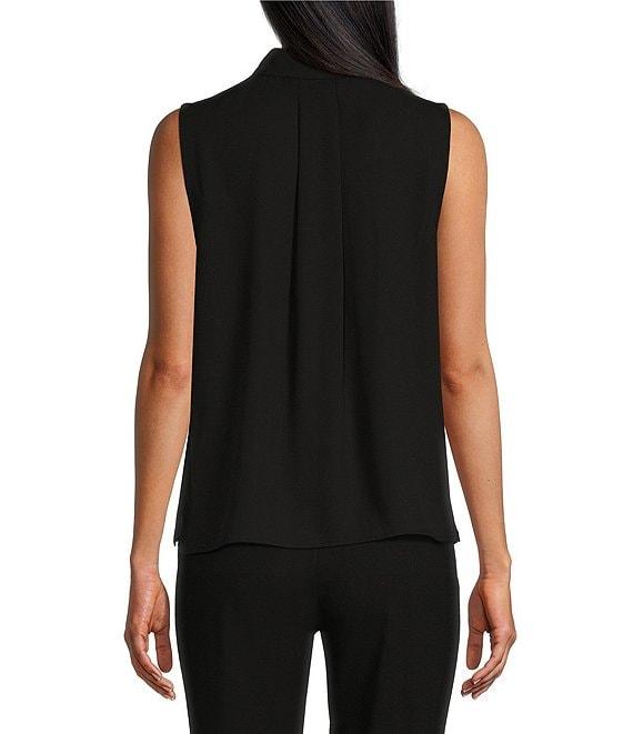 Investments Platinum Suiting Woven Sleeveless V-Neck Button Front Top Product Image