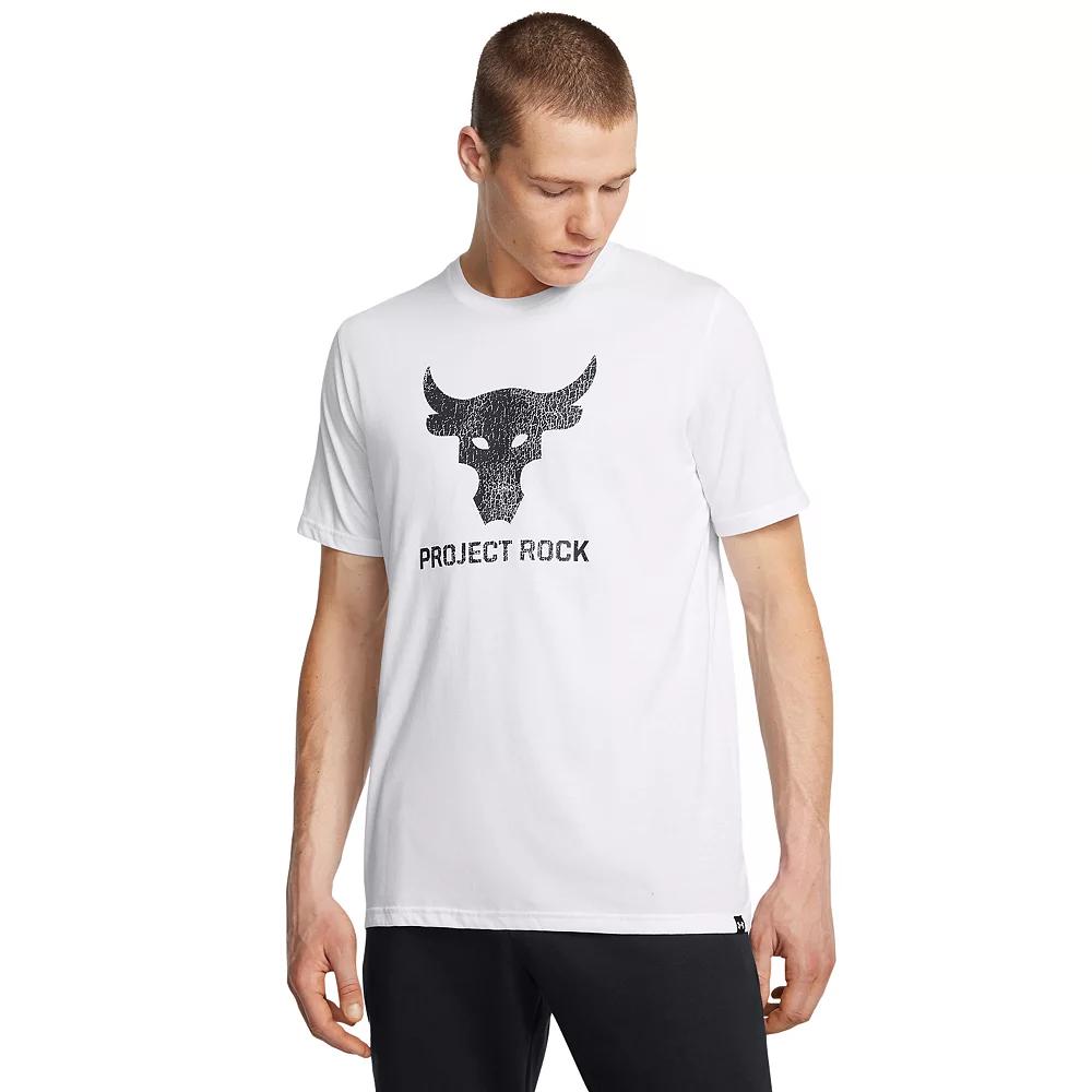 Men's Under Armour Project Rock Payoff Graphic Short Sleeve Tee, Size: XXL, White Product Image