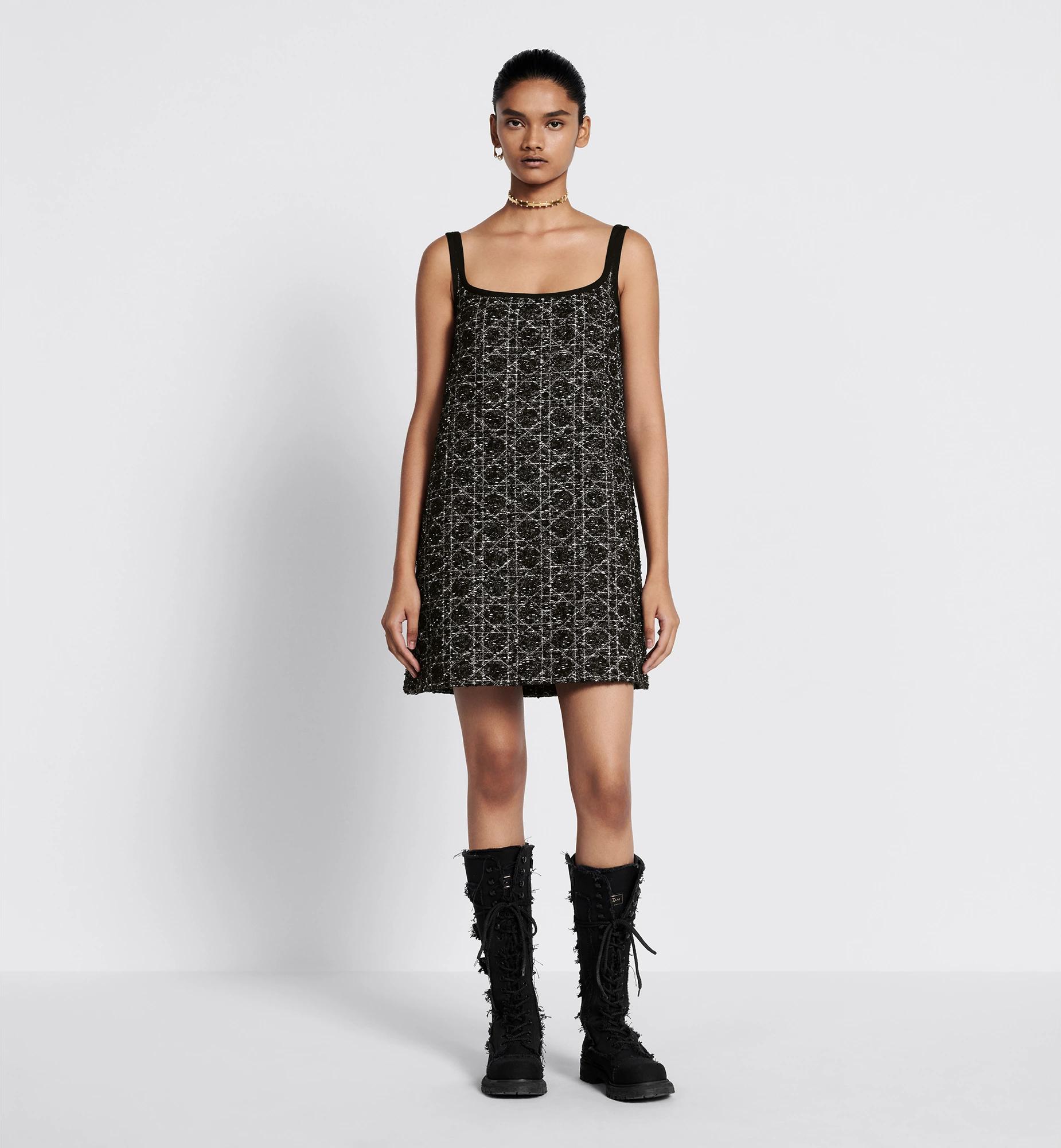 Short Macrocannage Flared Dress Product Image