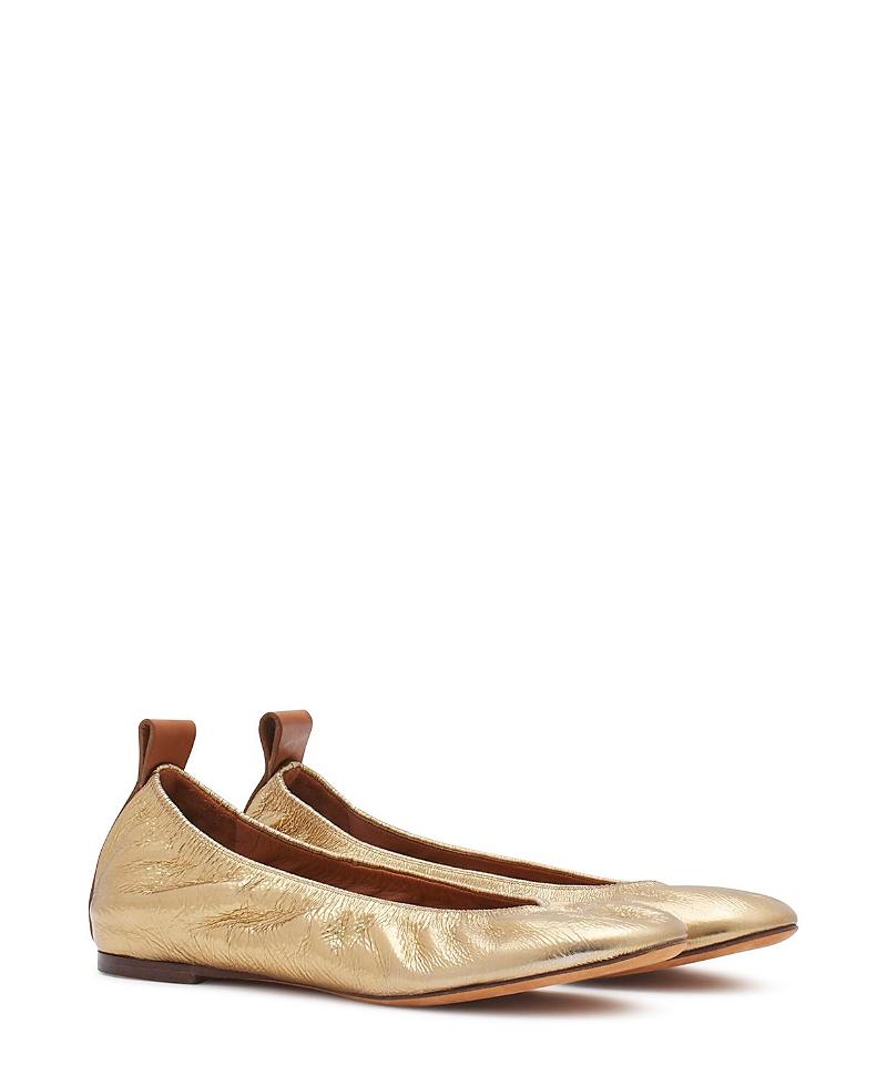 Womens Metallic Leather Ballerina Flats Product Image