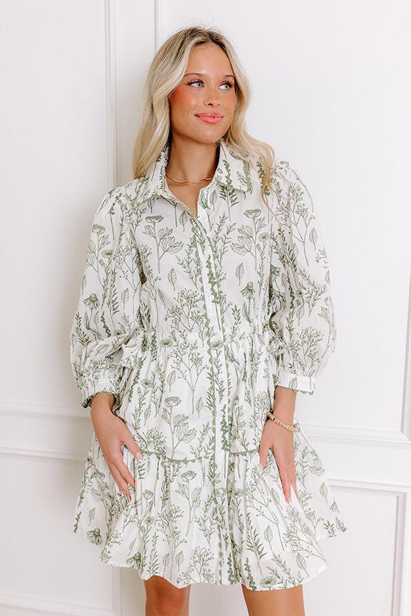 Memory Lane Floral Mini Dress in Sage Product Image
