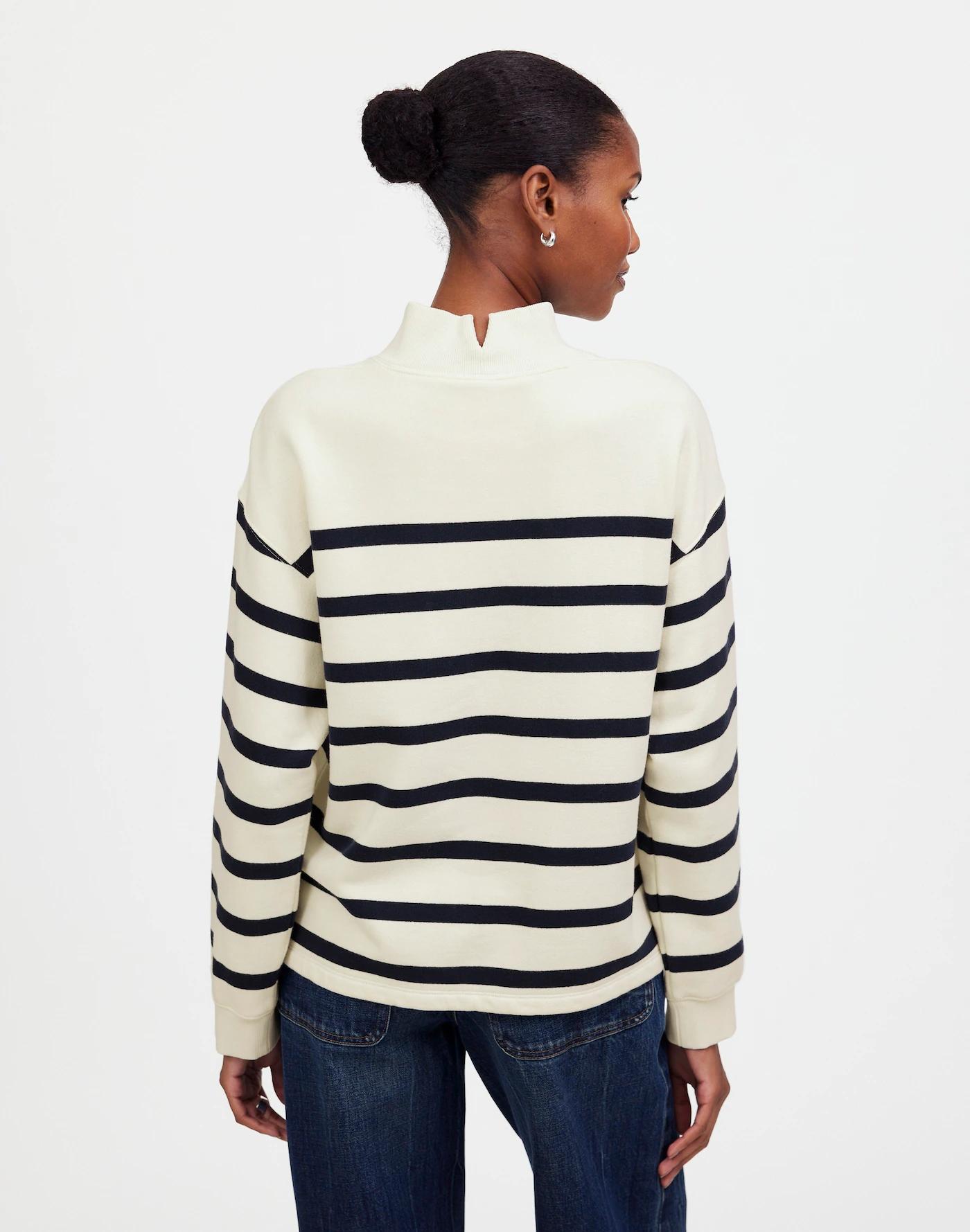 Midweight Mockneck Sweatshirt in Stripe Product Image