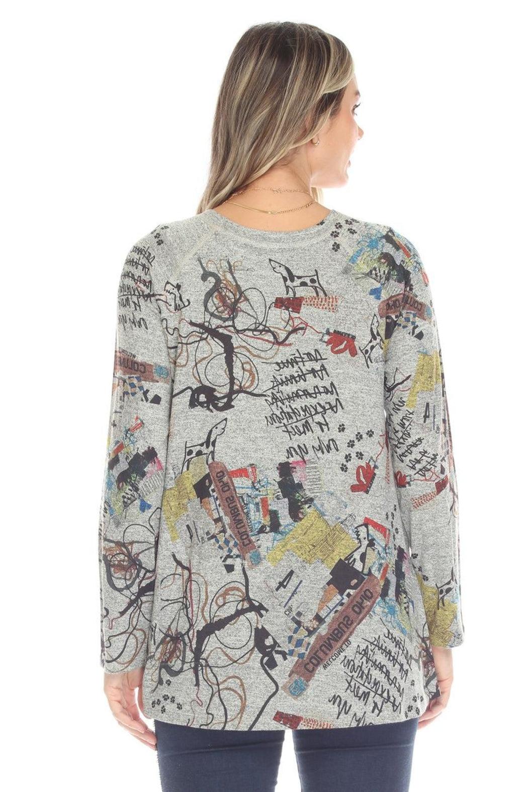 Paw Prints Knit Top Product Image