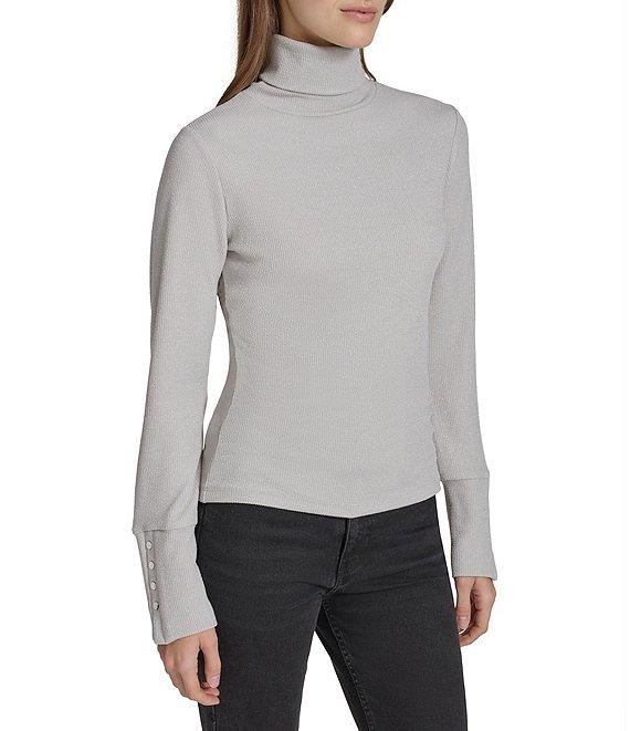 Andrew Marc Sport Knit Turtleneck Sweater with Faux Snaps Product Image