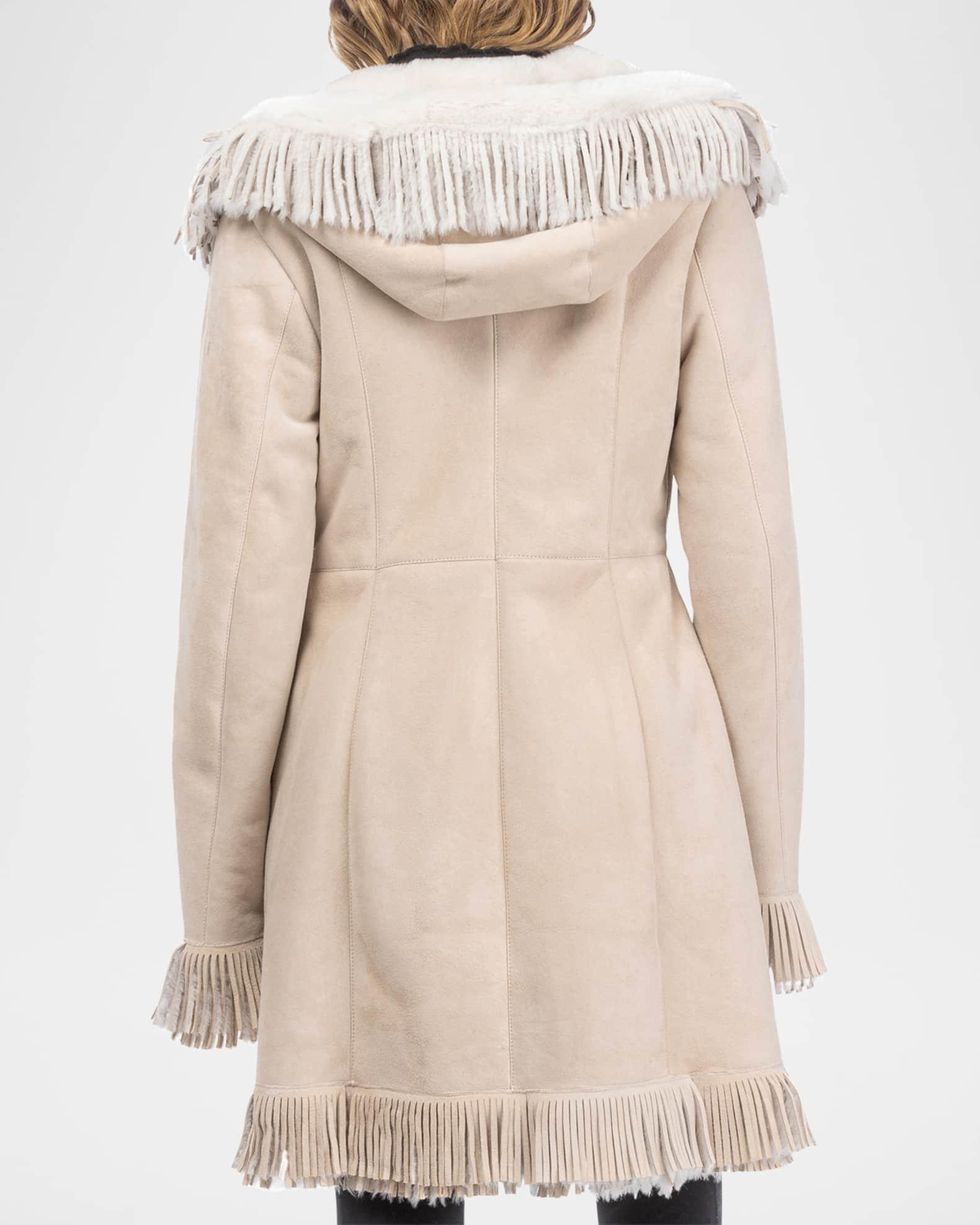 Merino Shearling Lamb Parka With Fringes Product Image