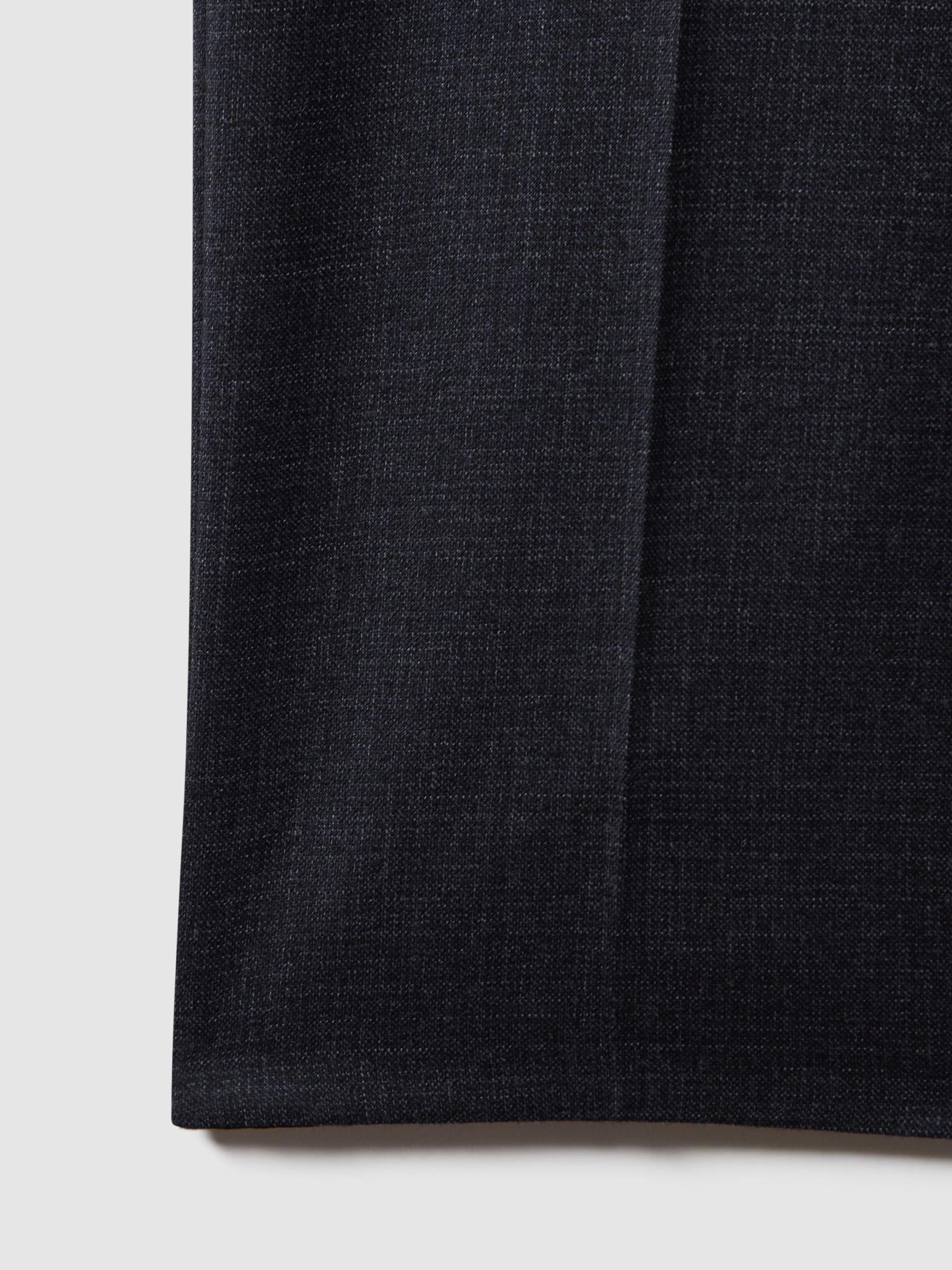 Slim Fit Wool Textured Trousers in Navy Product Image