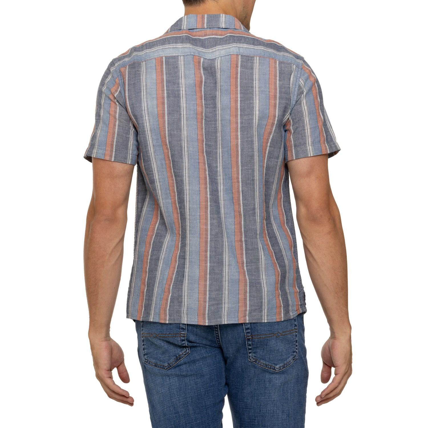 Lucky Brand Striped Camp Shirt - Short Sleeve Product Image