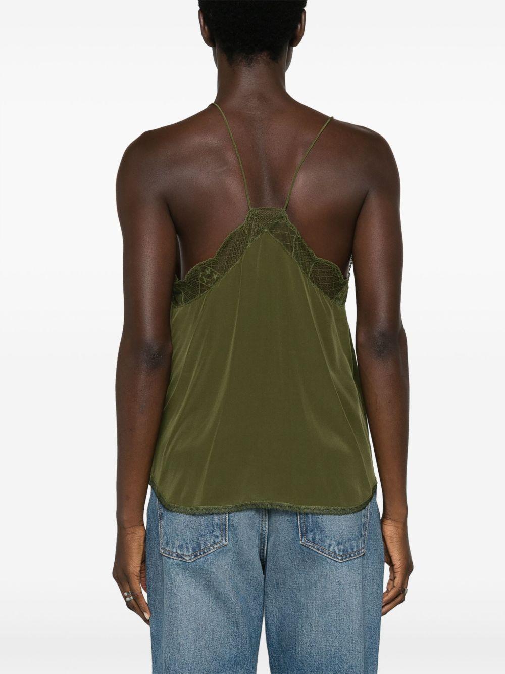 lace-trim silk cami top Product Image