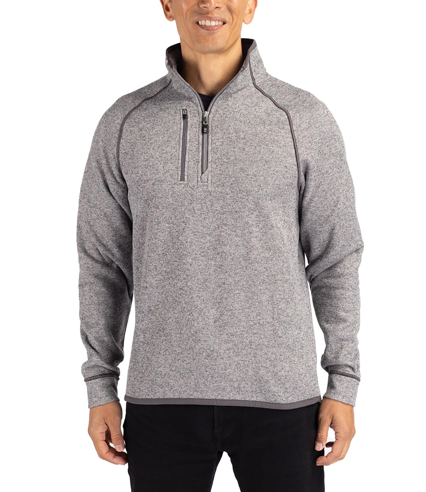 Cutter & Buck Mainsail Sweater-Knit Mens Half Zip Pullover Jacket Product Image
