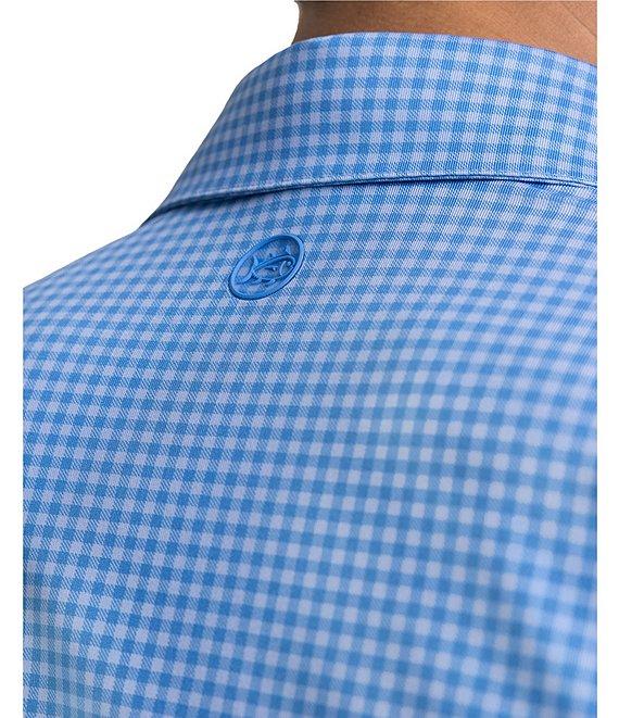 Southern Tide Driver Island View Gingham Printed Performance Short Sleeve Polo Shirt Product Image
