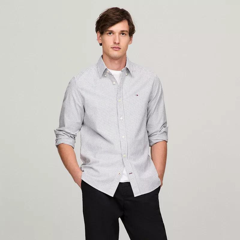 Men's Tommy Hilfiger Long Sleeve Striped Woven Shirt,  Product Image