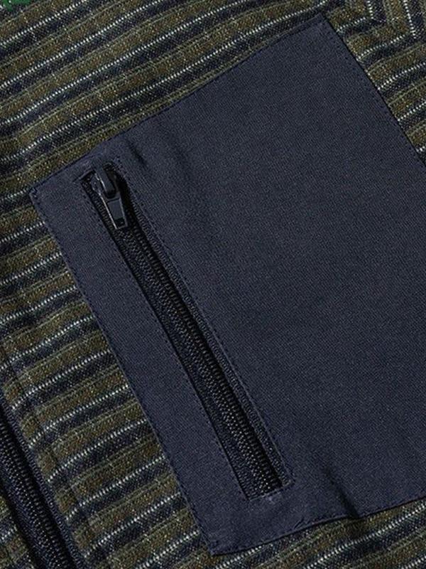 Men's Vintage Plaid Drawstring Hem Zip Up Jacket Product Image