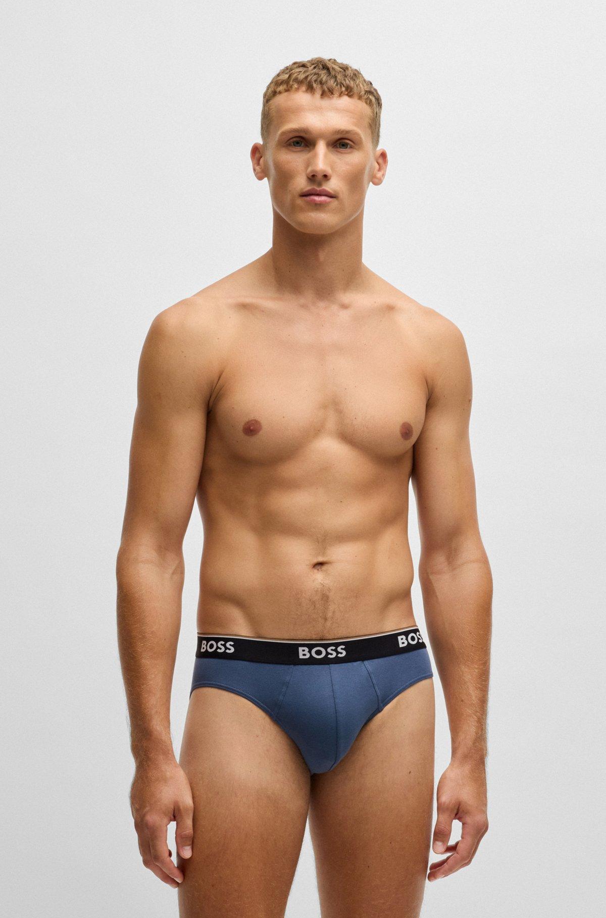 Three-pack of stretch-cotton briefs with logo waistbands Product Image