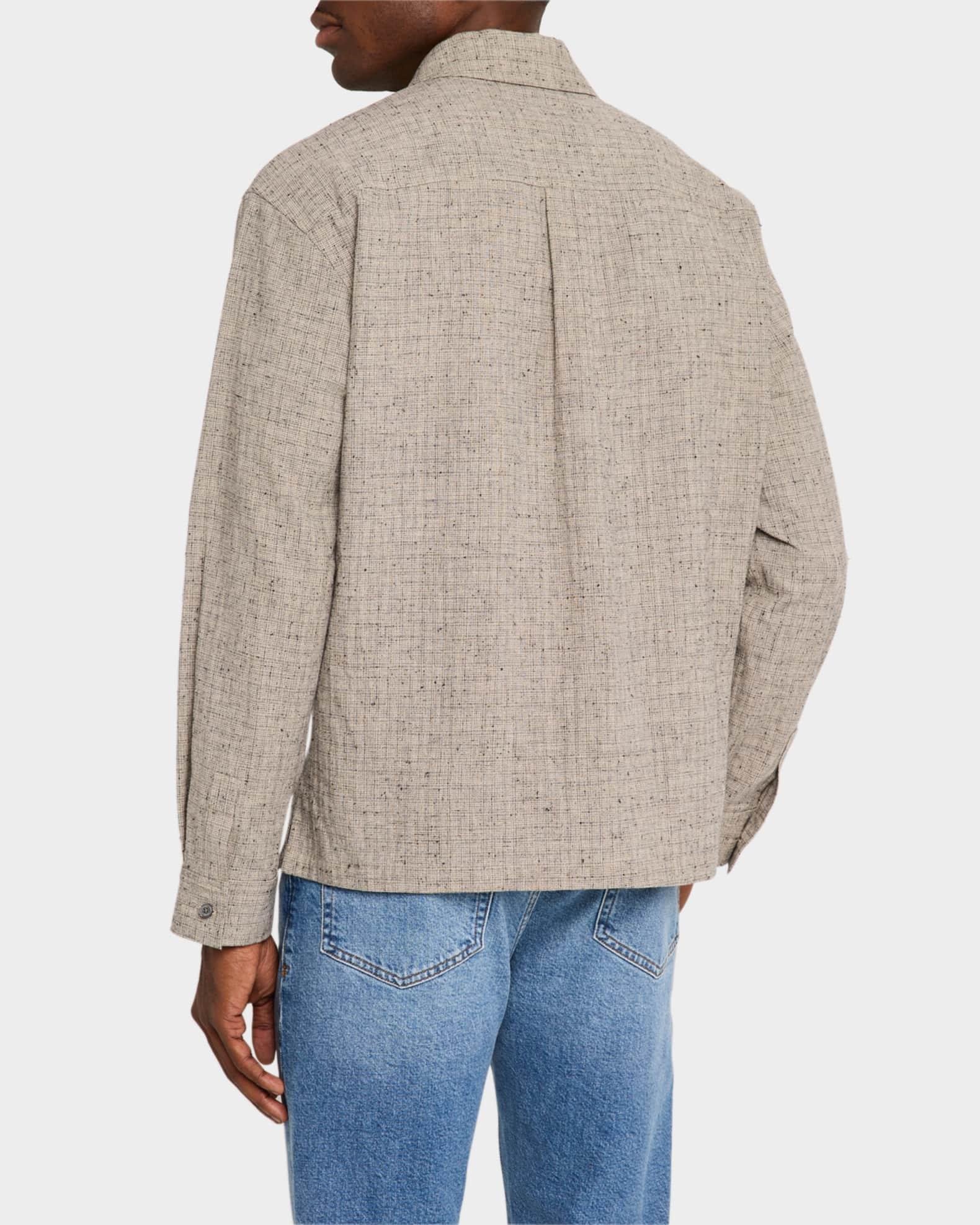 Men's Cotton and Linen Casual Button-Down Shirt Product Image