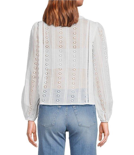 ASTR the Label Crew Neck Long Sleeve Aneska Eyelet Top Product Image