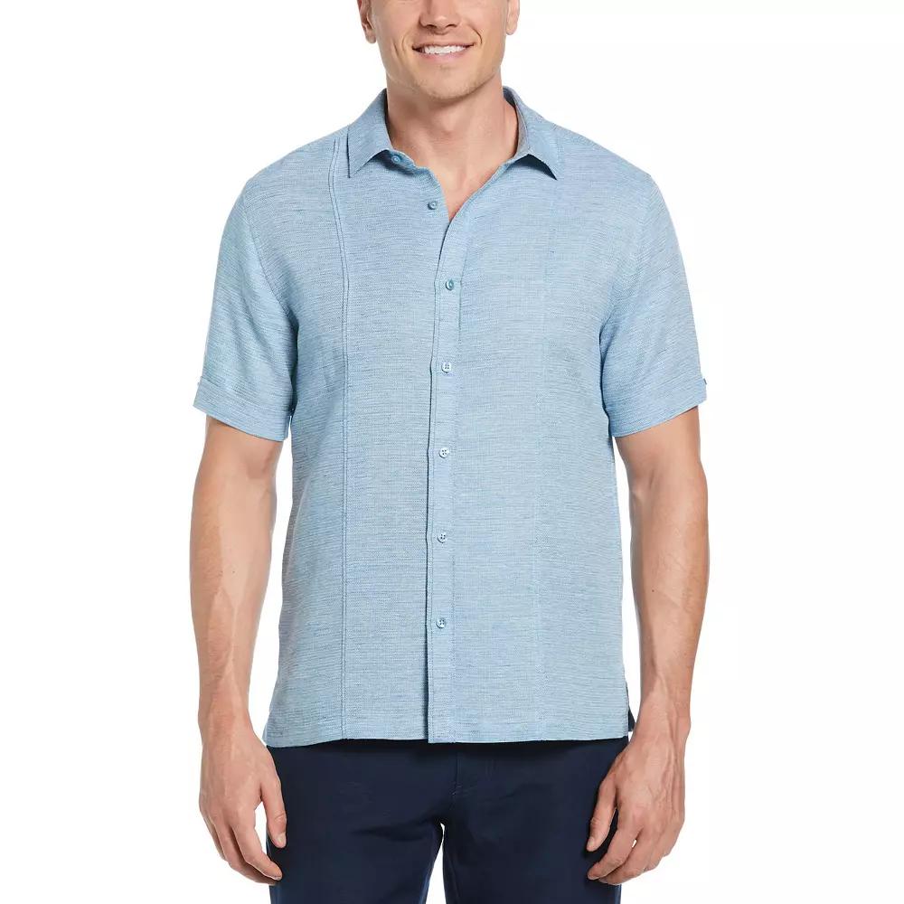 Men's Cubavera Tuck Panel Dobby Short Sleeve Button-Down Shirt,  Product Image
