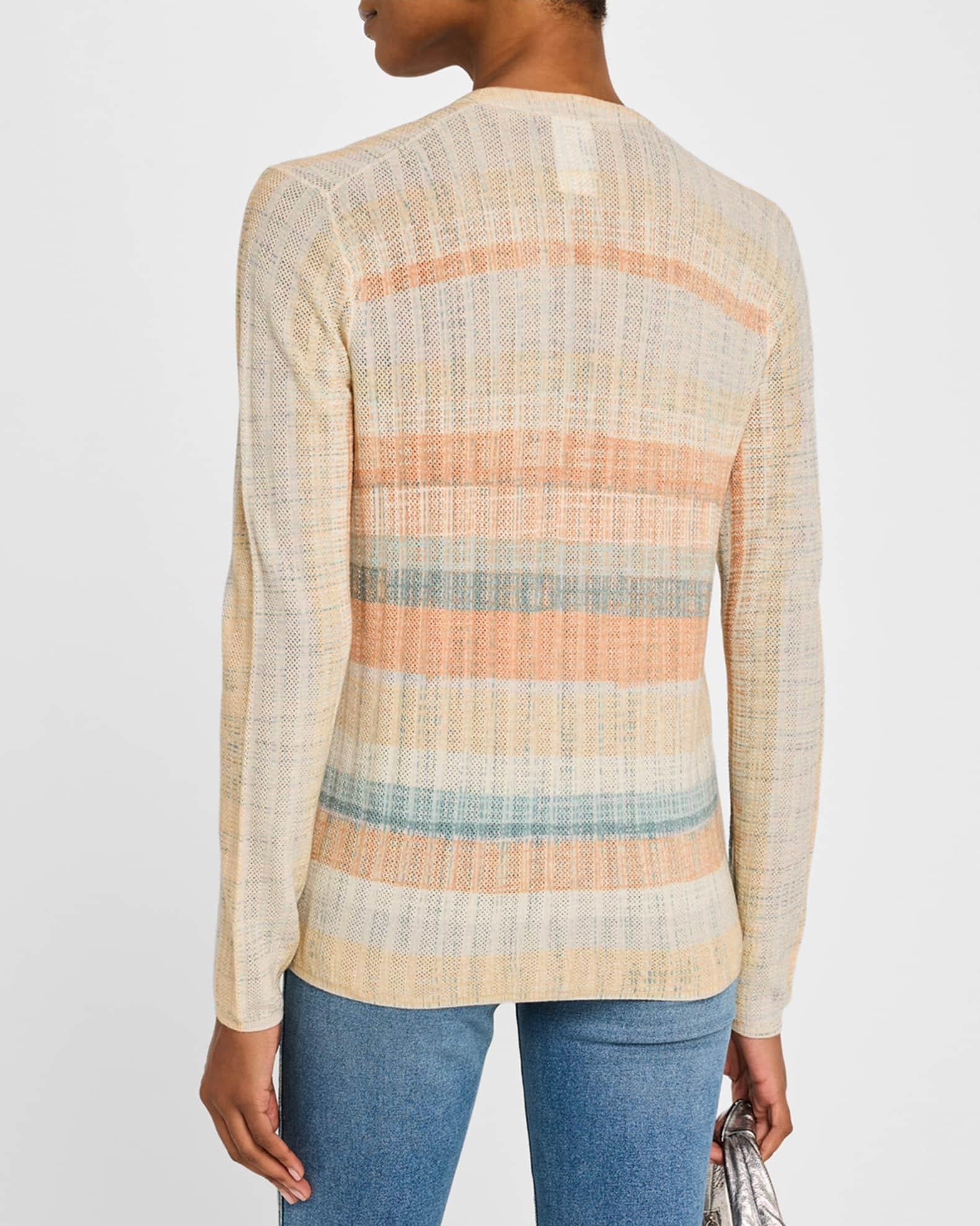 Superfine Cashmere Striped Cardigan Product Image