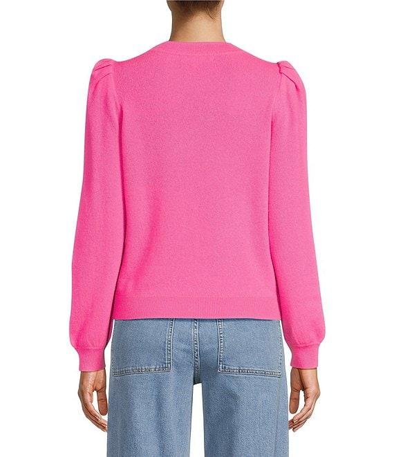Antonio Melani Lisa Puff Sleeve Crew Neck Cashmere Sweater Product Image