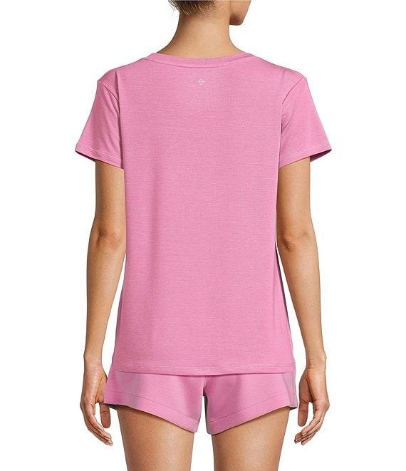 Antonio Melani Active Impact V-Neck Relaxed Fit Short Sleeve Relaxed Fit Knot Front Coordinating Shirt Product Image