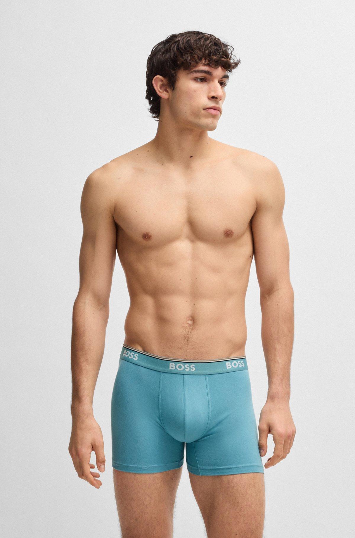 BOSS - Three-pack of stretch cotton boxer briefs - Patterned Product Image