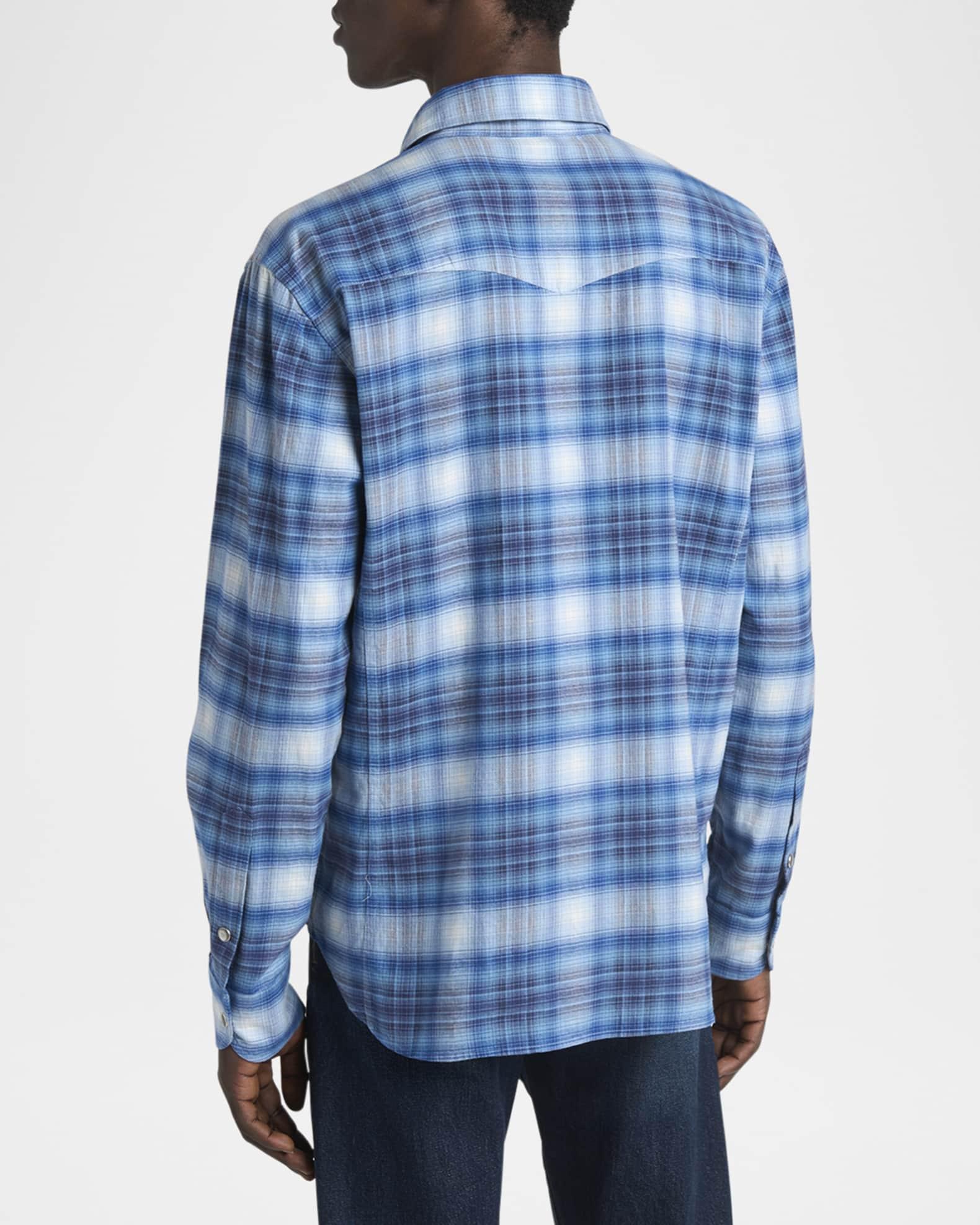 Men's Defused Check Slim Fit Western Shirt Product Image