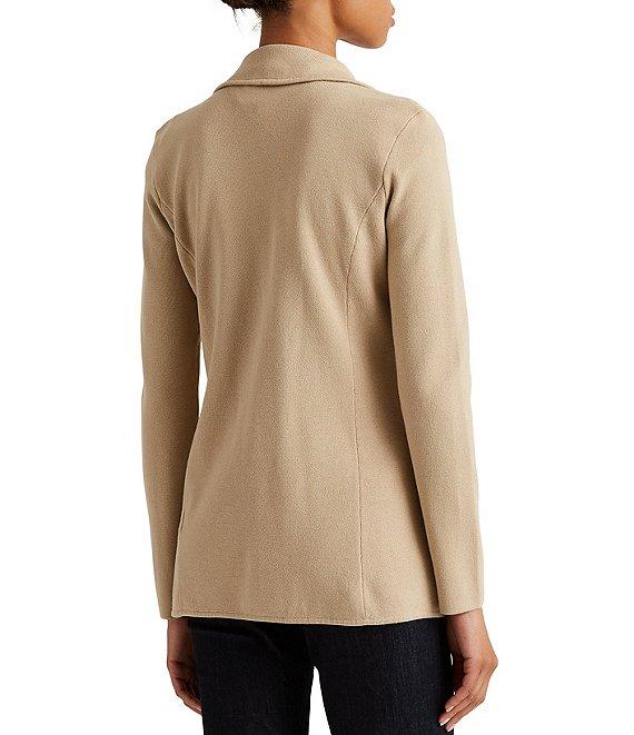 Lauren Ralph Lauren Notch Lapel Long Sleeve Cotton Knit Blazer Product Image
