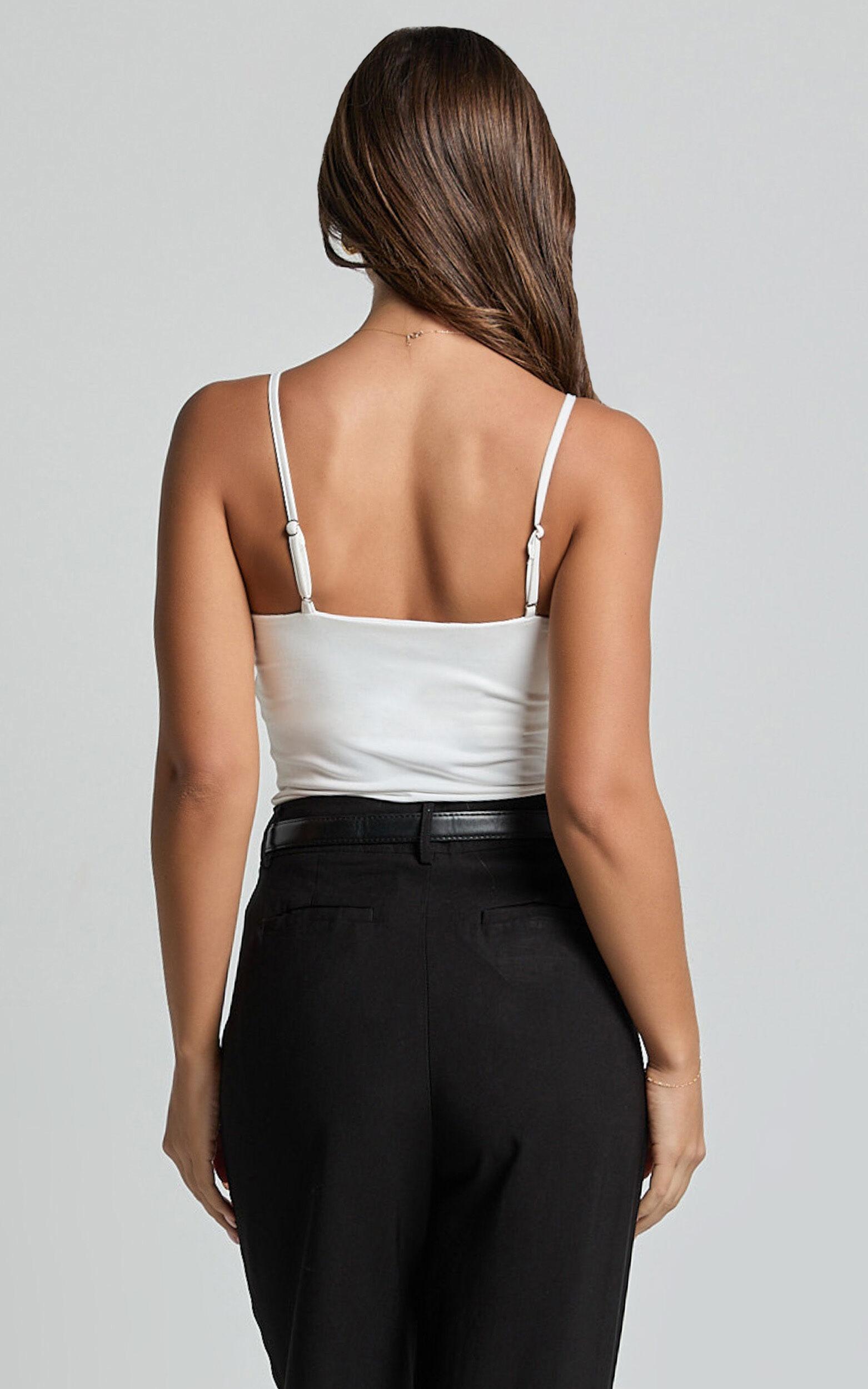 Cady Top - Scoop Neck Top in White Product Image