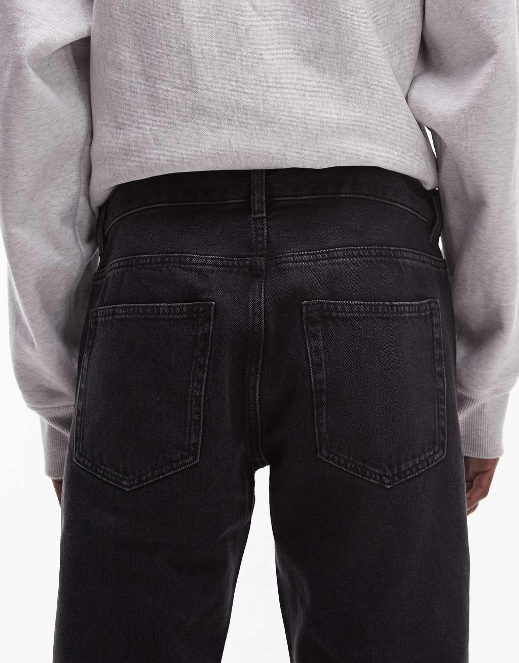 ARKET Park regular straight fit jeans in washed black Product Image