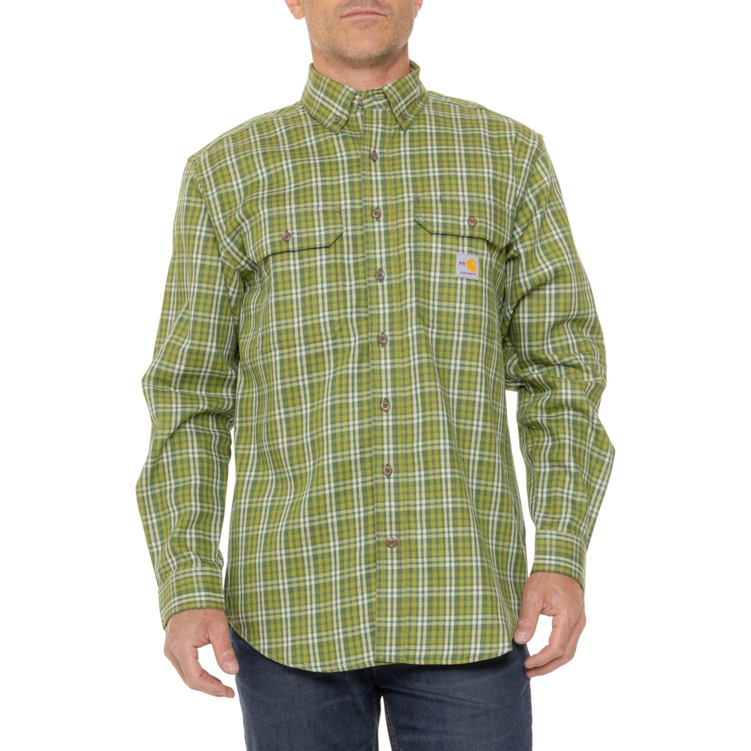 Carhartt 104507 Flame-Resistant Force® Loose Fit Midweight Twill Plaid Shirt - Long Sleeve Product Image