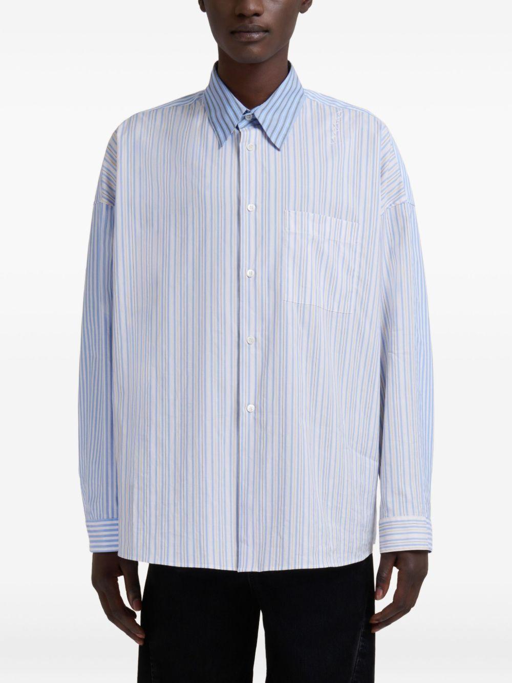 striped button-up shirt Product Image