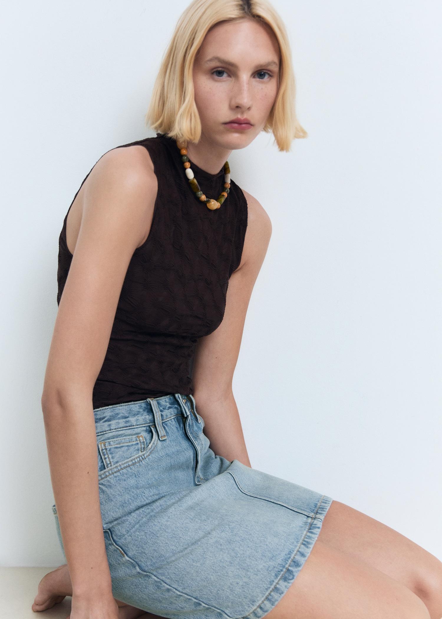 Denim short skirt - Women | MANGO USA Product Image