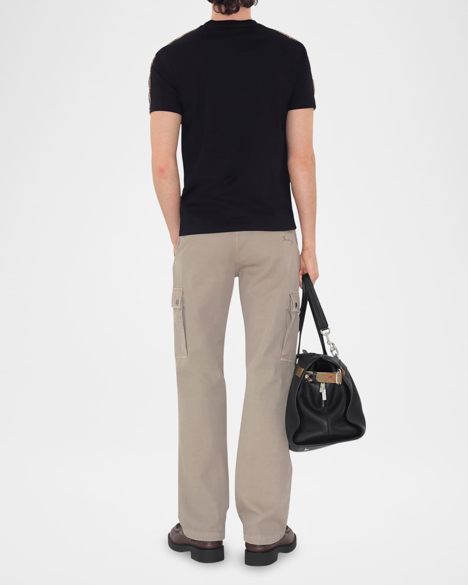 Men's Check-Trim Cotton T-Shirt Product Image