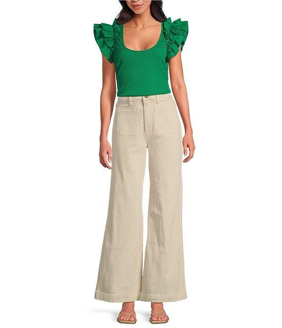 Rolla's High Rise Sailor Comfort Off White Wide Leg Jeans Product Image