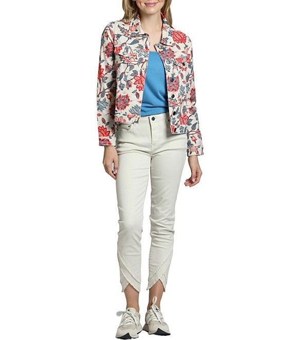 APNY Stretch Twill Skinny Ankle Tulip Frayed Hem Jeans Product Image