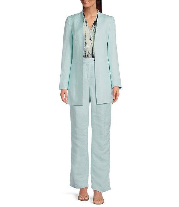 Calvin Klein Linen Blend Roll Sleeve Open Front Jacket Product Image