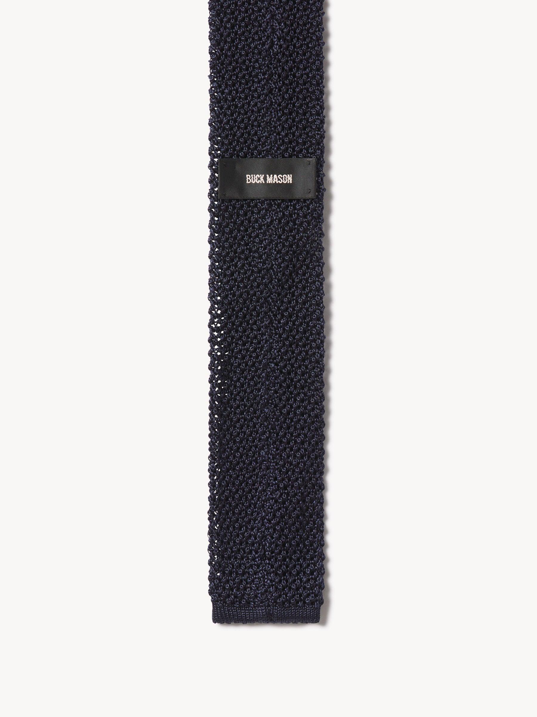 Midnight Navy Italian Silk Knit Tie Product Image