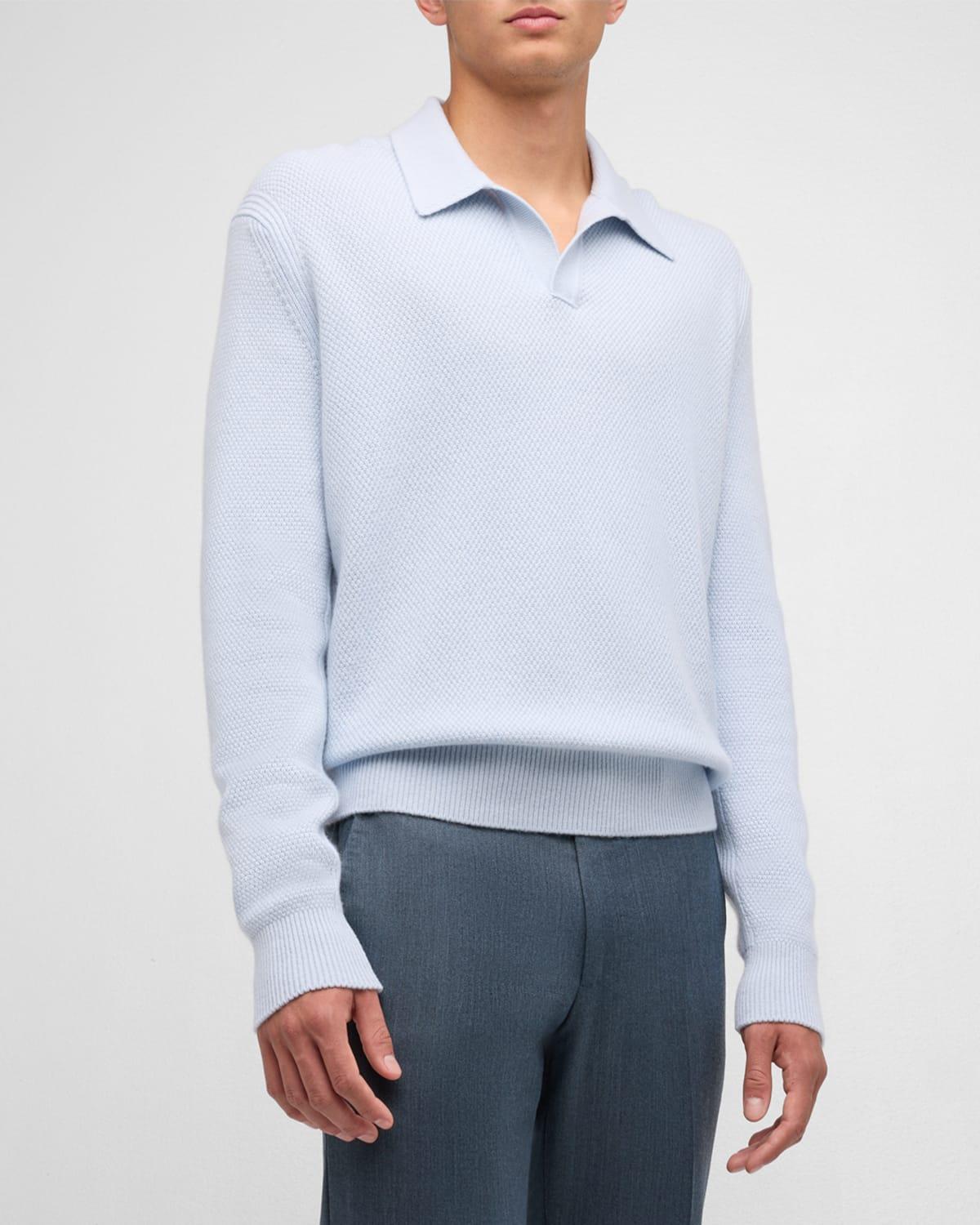 Men's Melange Oasi Cashmere Polo Sweater Product Image